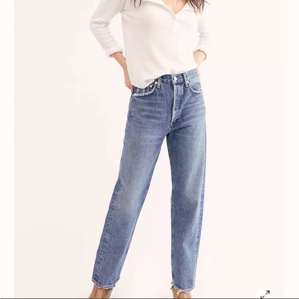 AGOLDE 90s High Rise Loose Fit Denim Jeans in Dazed Wash